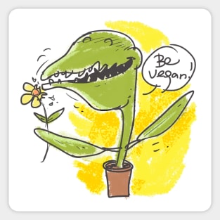 vegan venus flytrap cartoon Sticker